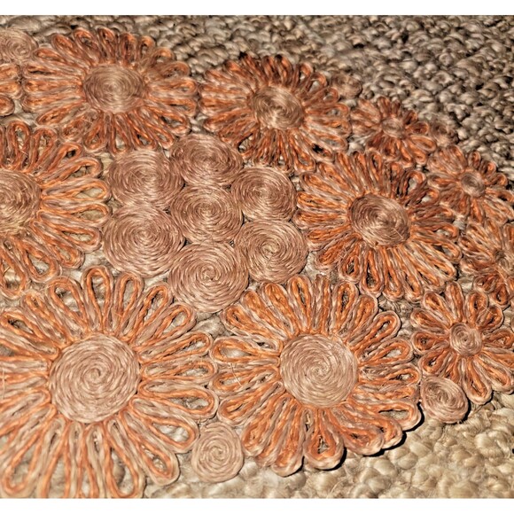 VTG Handmade Philippines Abaca Woven Hemp Mat 18" Trivet Table Protector MCM - Picture 16 of 16